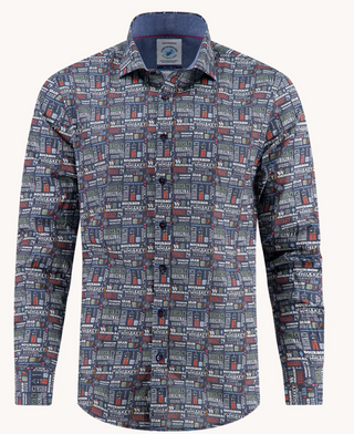 A Fish named Fred Liquor Text Shirt | Navy