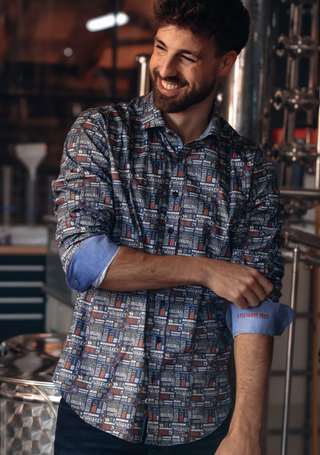 A Fish named Fred Liquor Text Shirt | Navy