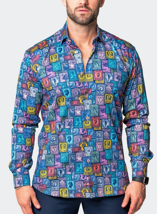 Maceoo - Chemise à motif Fibonacci - Multi