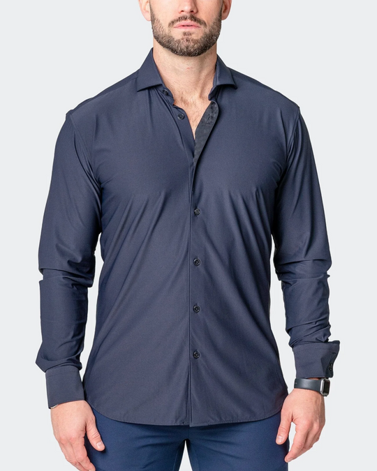 Maceoo Eins Stretch Pur Shirt Blue