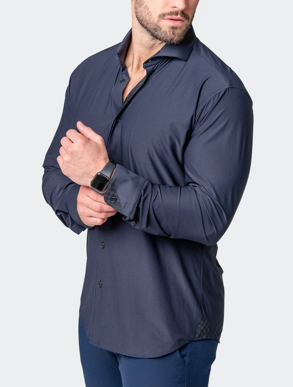 Maceoo Eins Stretch Pur Shirt Blue