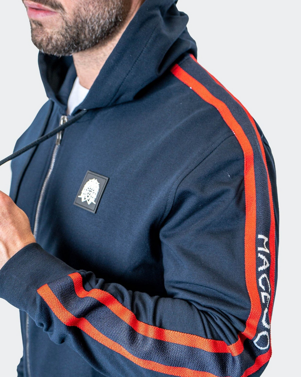 Maceoo Leo Hoodie Navy Blue