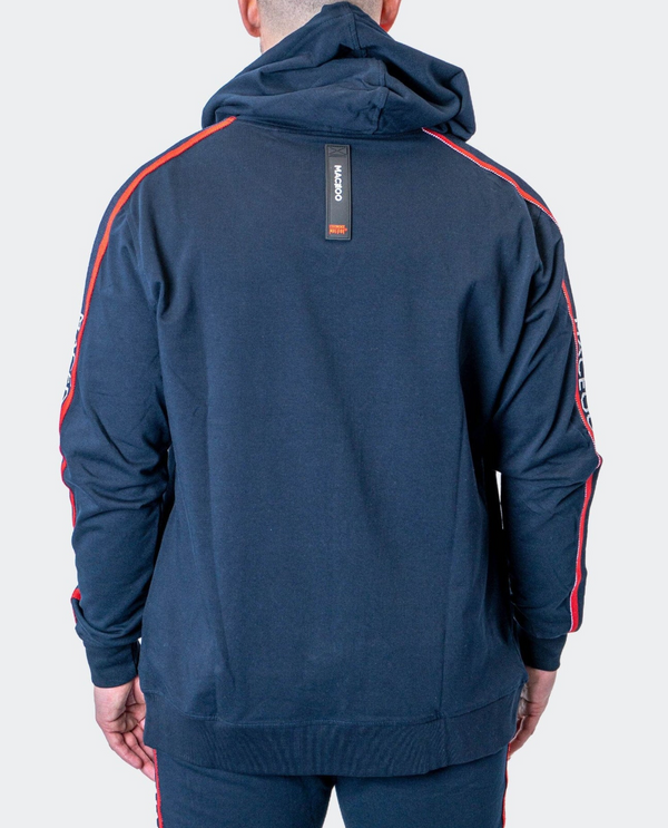 Maceoo Leo Hoodie Navy Blue