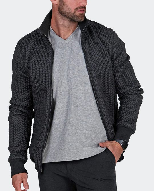 Maceoo Flower Quilt Jacket Black