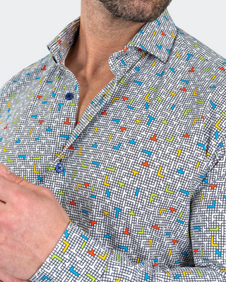 Maceoo Stretch Tetris Shirt White