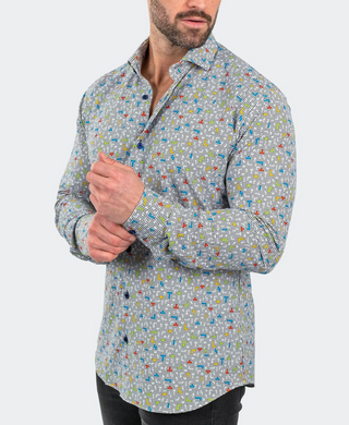 Maceoo Stretch Tetris Shirt White