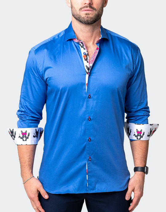 Maceoo Eins Simple Shirt Blue