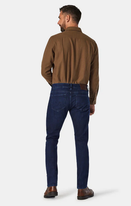 34 Heritage Cool Tapered Leg Jeans In Dark Midnight Brushed Urban