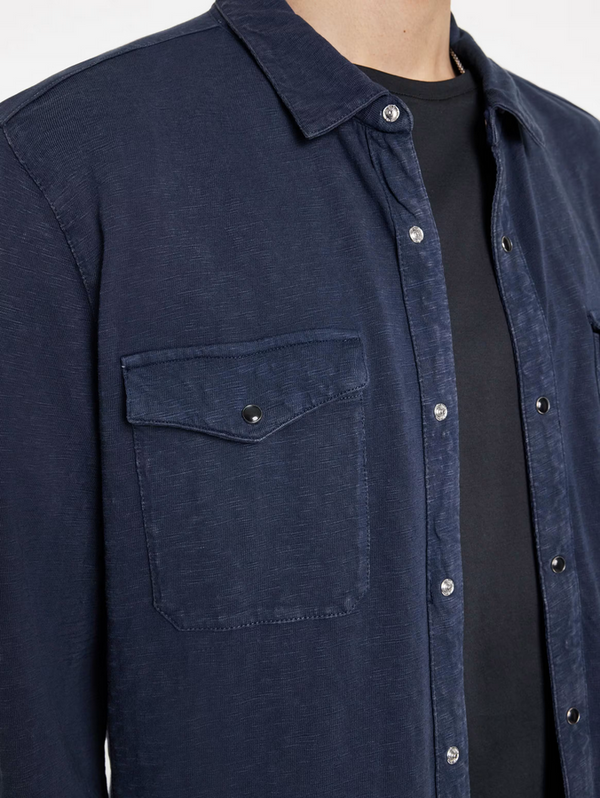 John Varvatos Arvon Western Shirt | Pacific Blue