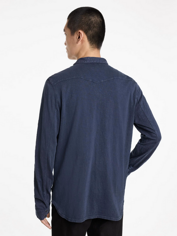 John Varvatos Arvon Western Shirt | Pacific Blue