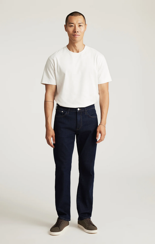 Mavi Zach Straight Leg Jeans Regular Rise | Rinse Feather Blue