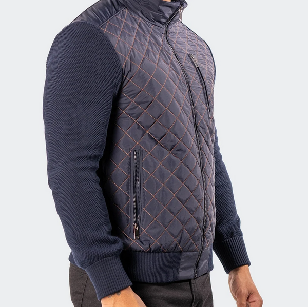 Maceoo Bomber Big Diamond Puff | Navy