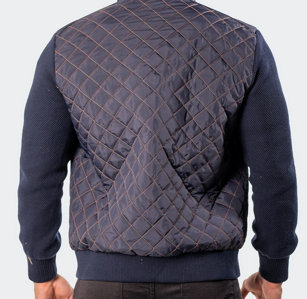 Maceoo Bomber Big Diamond Puff | Navy