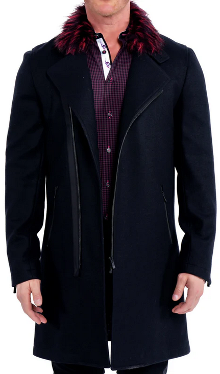 Maceoo Peacoat Zip Fur Red Black