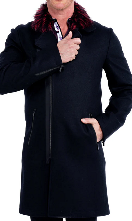 Maceoo Peacoat Zip Fur Red Black