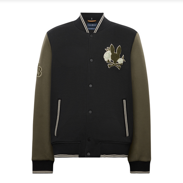 Psycho Bunny Men/s Aug﻿uste Knit Bomber | Black