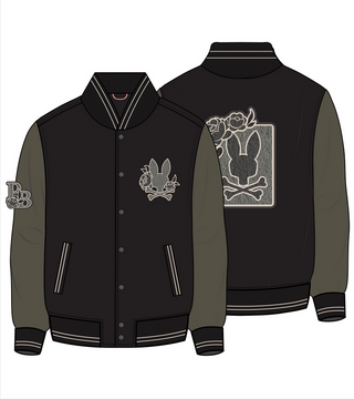 Psycho Bunny Men/s Aug﻿uste Knit Bomber | Black