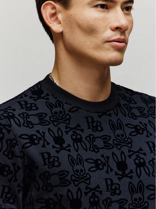 Psycho Bunny Men's Reed Flock Crew | Black