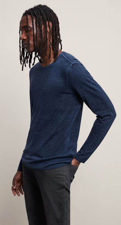 John Varvatos Pete Crew Neck Sweater | Navy