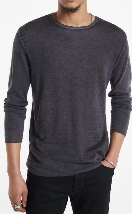 John Varvatos Pete Crew Neck Sweater | Medium Grey