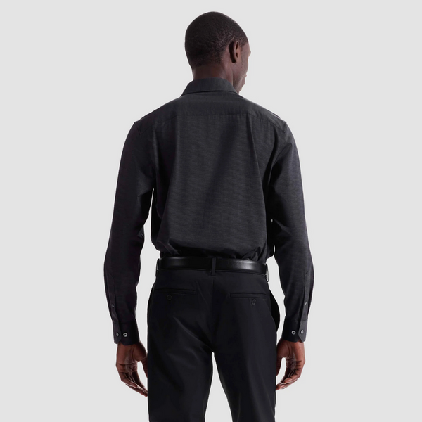 Bugatchi James Herringbone OoohCotton® Shirt | Black