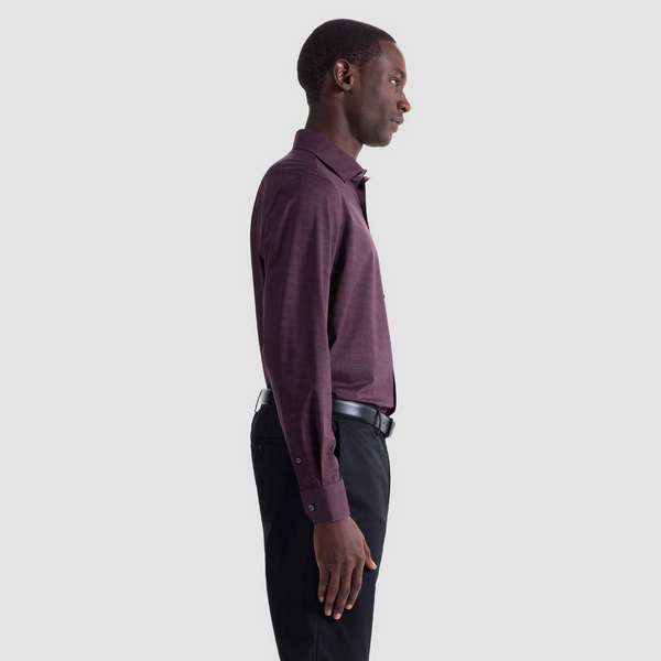 Bugatchi James Herringbone OoohCotton® Shirt | Burgandy