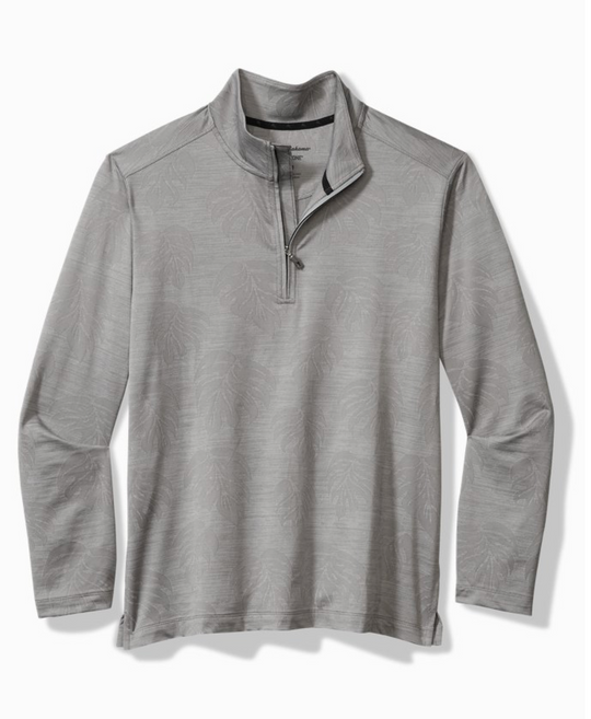 Tommy Bahama Monstera Fade IslandZone® Half-Zip Sweatshirt | Ultimate Grey