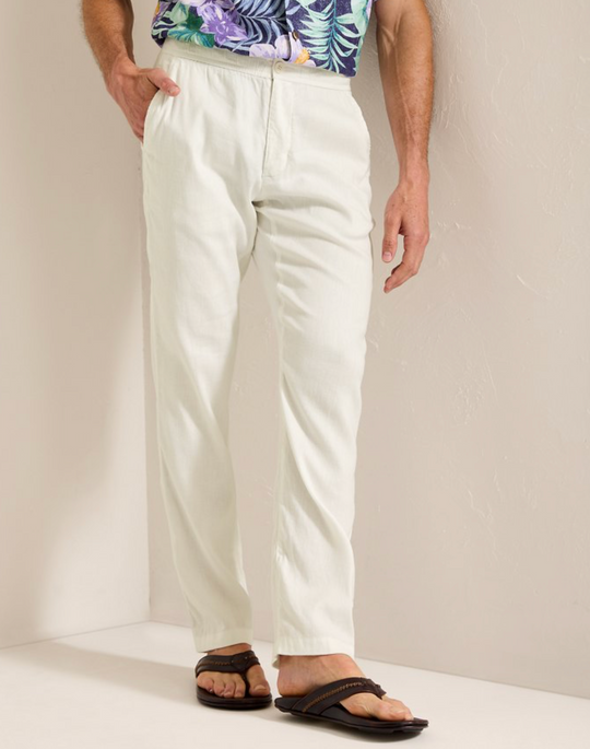 Tommy Bahama Beach Coast Linen-Blend Elastic-Waist Pants | Continental