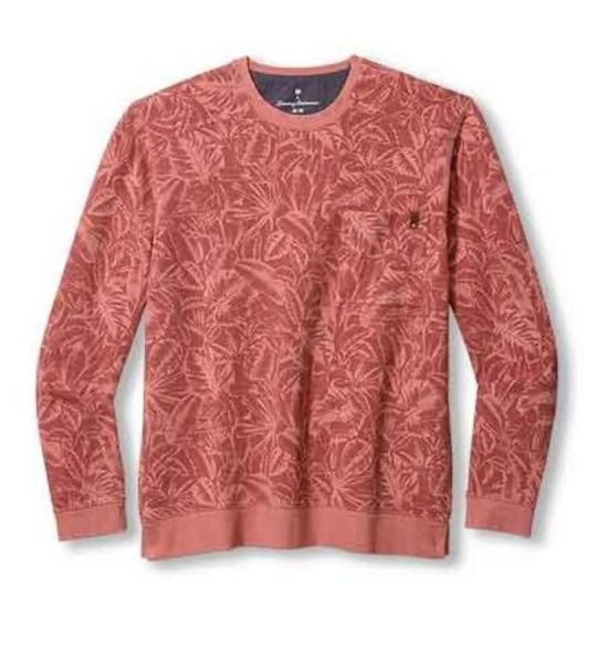 Tommy Bahama Ben & Terry Twilight Palms Crew Sweatshirt | Seashell