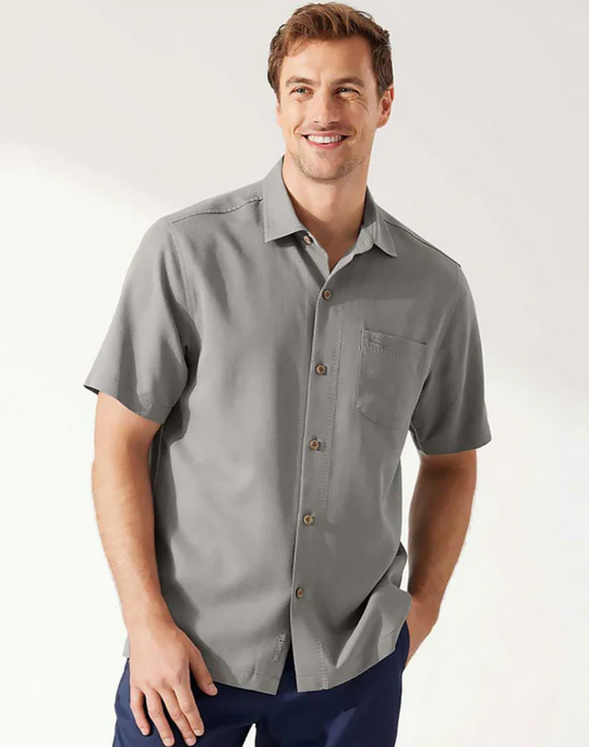 Tommy Bahama Coastal Breeze Check IslandZone® Camp Shirt | Shadow
