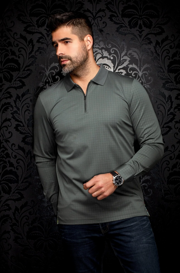 Au Noir Long Sleeve Polo | BENTLEY, Black