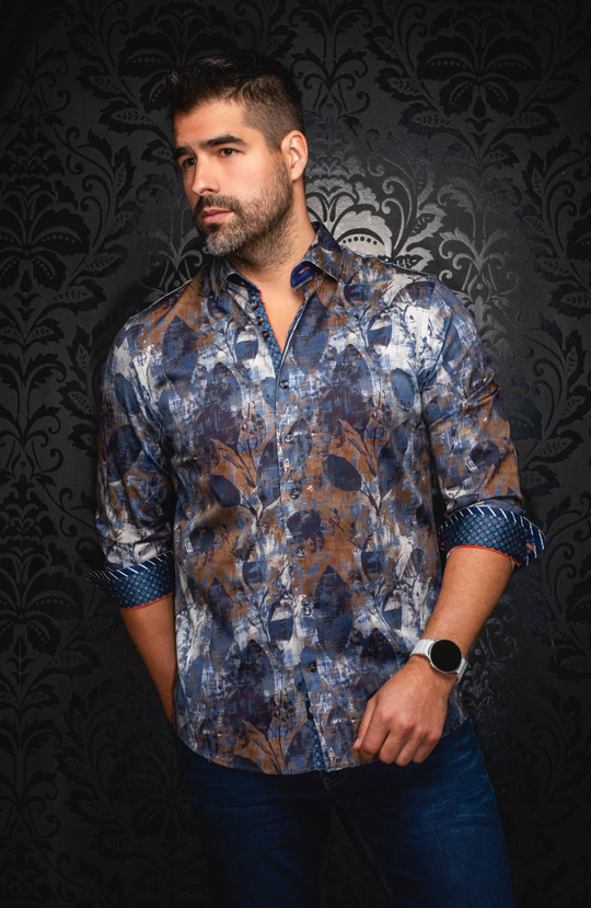 Au Noir Shirt | JASPER, Blue Brown