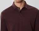 Robert Barakett Long Sleeve Herringbone Polo | Bordeaux