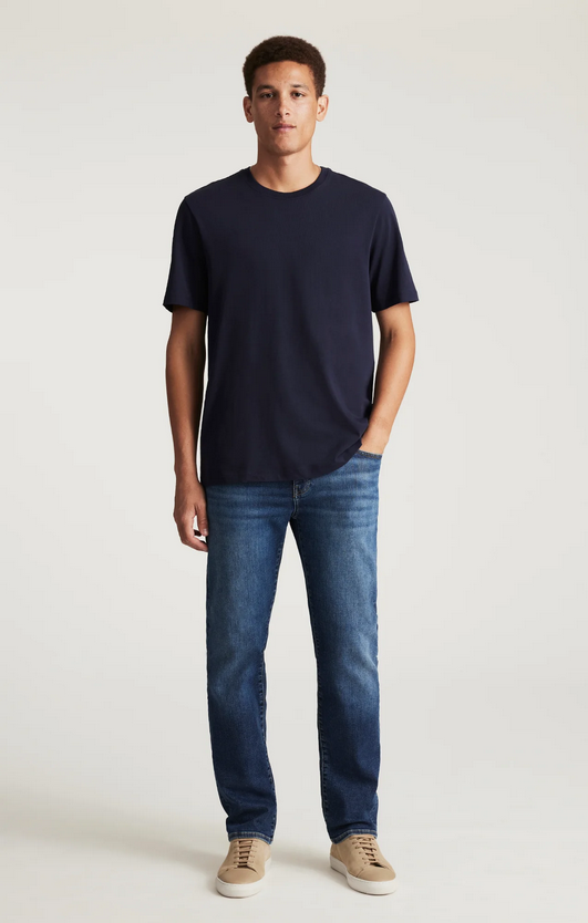 Mavi Zach Straight Leg Jeans  Regular Rise | Deep Brushed Classic Vintage