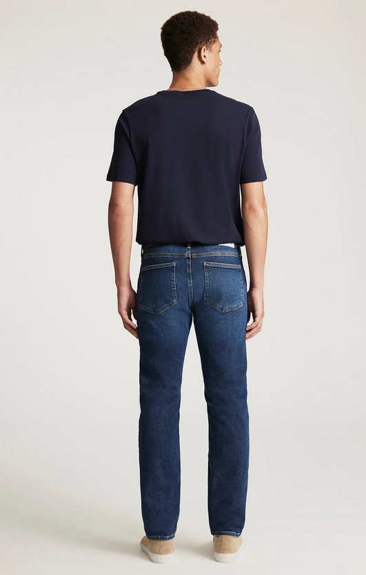 Mavi Zach Straight Leg Jeans  Regular Rise | Deep Brushed Classic Vintage