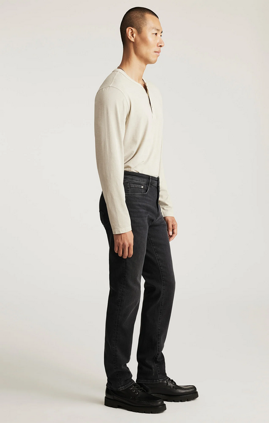 Mavi Steve Athletic Fit Jeans  Regular Rise | Dark Smoke Supermove