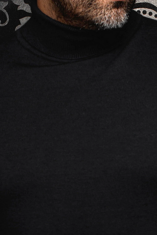 Au Noir Merino Wool Turtle Neck  | ARKANES, Black