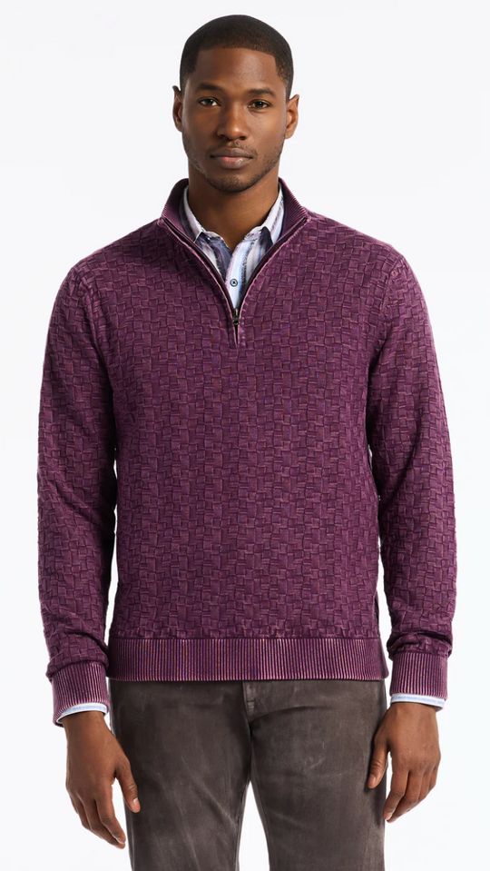 Robert Graham Aubin 1/2 Zip Sweater | Dark Purple
