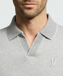 Psycho Bunny Men's Mackay Jacquard Johnny Collar Polo | Heather Stone