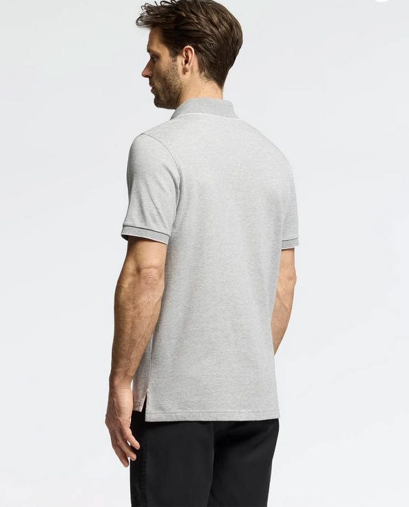 Psycho Bunny Men's Mackay Jacquard Johnny Collar Polo | Heather Stone