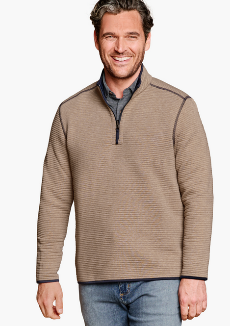 Johnston & Murphy Reversible Channel-Quilted Quarter-Zip
