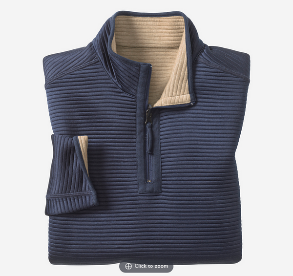 Johnston & Murphy Reversible Channel-Quilted Quarter-Zip