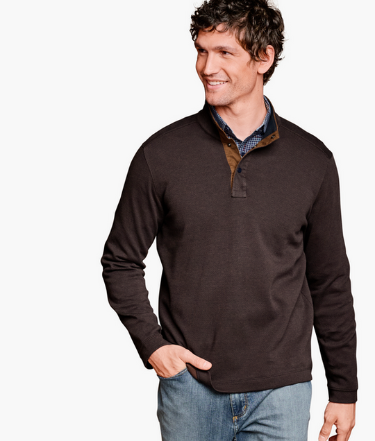 Johnston & Murphy Knit Jacquard Quarter-Snap Pullover