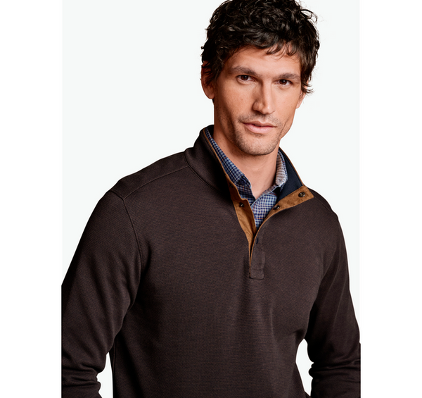 Johnston & Murphy Knit Jacquard Quarter-Snap Pullover