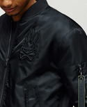 Psycho Bunny Men's David Oversized Satin Bomber | Black
