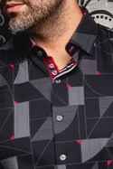 Au Noir 360° Stretch Shirt Long Sleeve | FRANK, Black Red