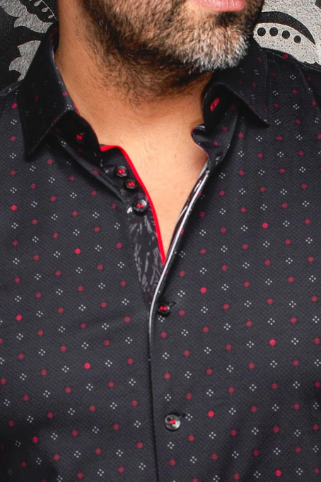 Au Noir 360° Stretch Shirt Long Sleeve  CLYDE, Black Red