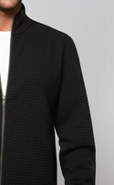 7 Downie St. Waffle Full Zip Sweater | Black