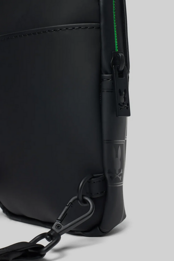 Psycho Bunny Men's Rubberized Crossbody | Black