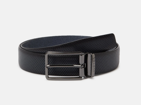 Lloyd Textured Leather Belt | Navy